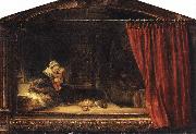 REMBRANDT Harmenszoon van Rijn The Holy Family with a Curtain oil painting picture wholesale